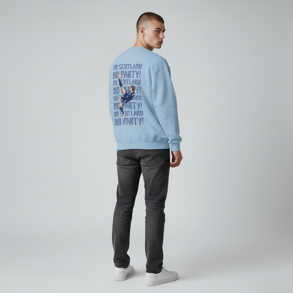 Classic Unisex Crewneck Sweatshirt Light Blue 'No Scotland No party!'